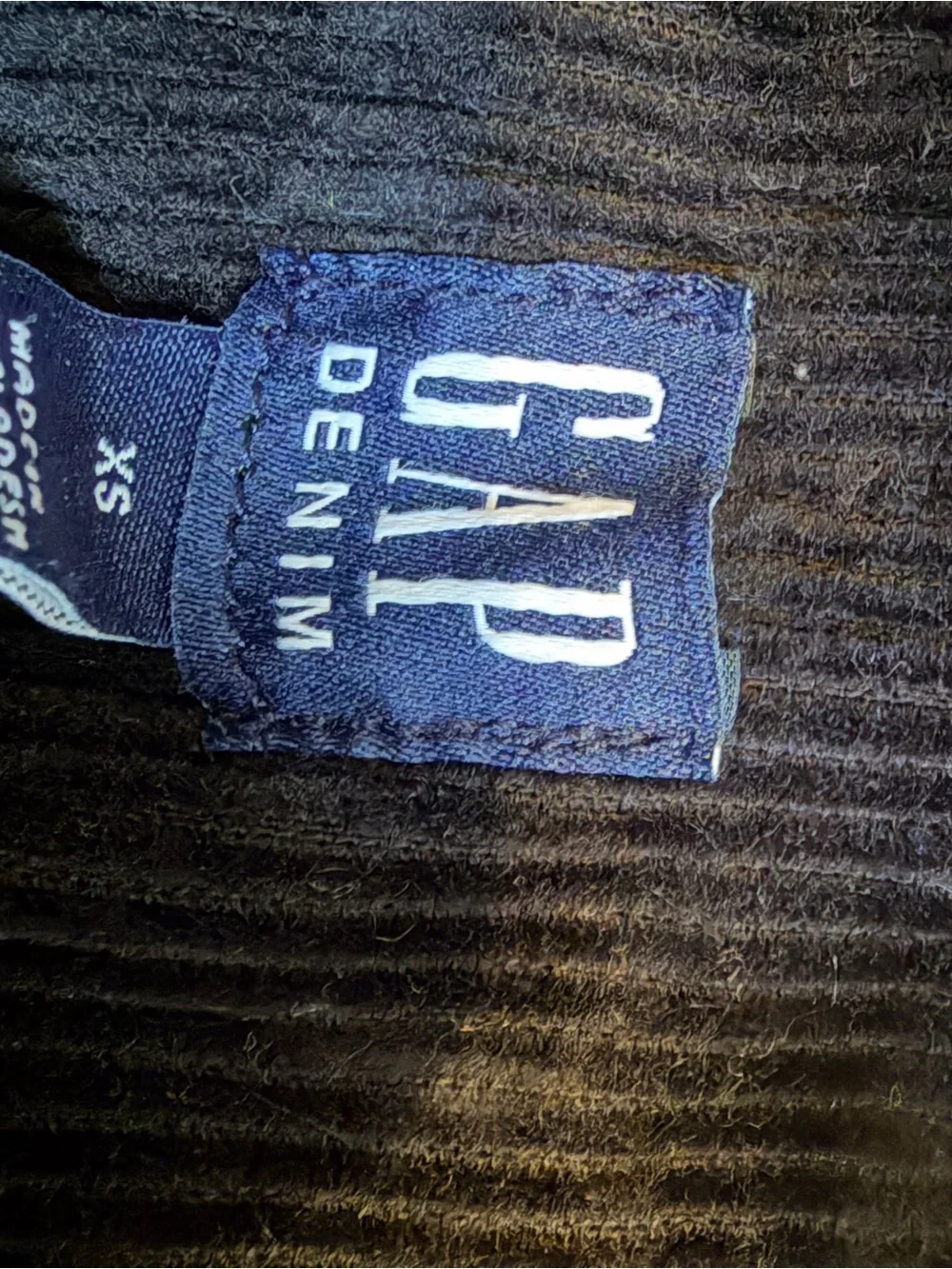 GAP Denim Black Corduroy Overall Dress Girls XS 4-5 Overalls Jumper
